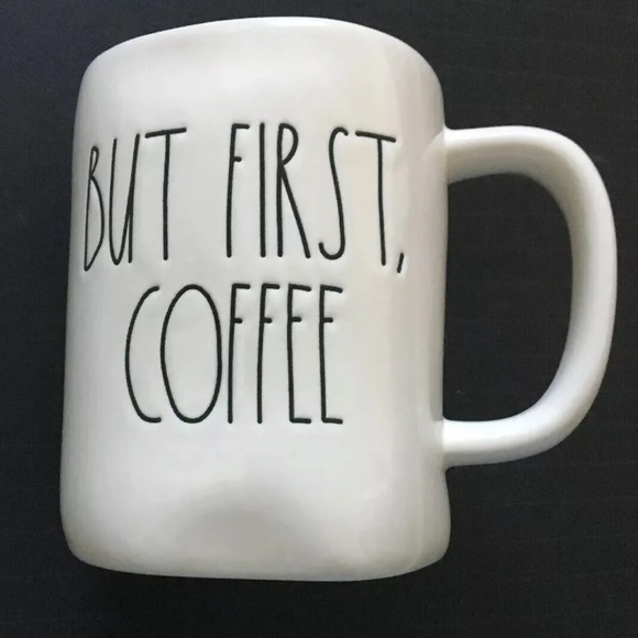 Rae Dunn By Magenta BUT FIRST, COFFEE White Ceramic Large Cup Mug Coffee Tea - Picture 2 of 7